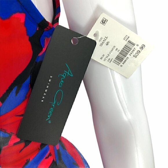 AQUA GREEN - Cinch Front One Piece Swimsuit - NWT - Picture 3 of 7